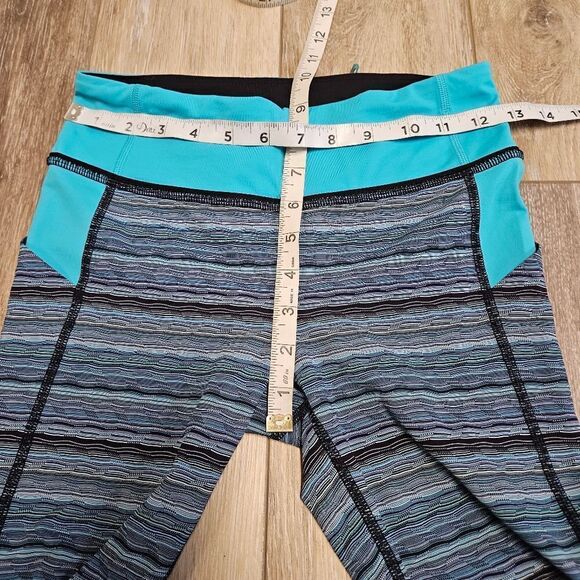 Lululemon Pace Rival Crop Space Dye Twist Naval Blue Peacock Womens 4 Athliesure - Picture 5 of 14